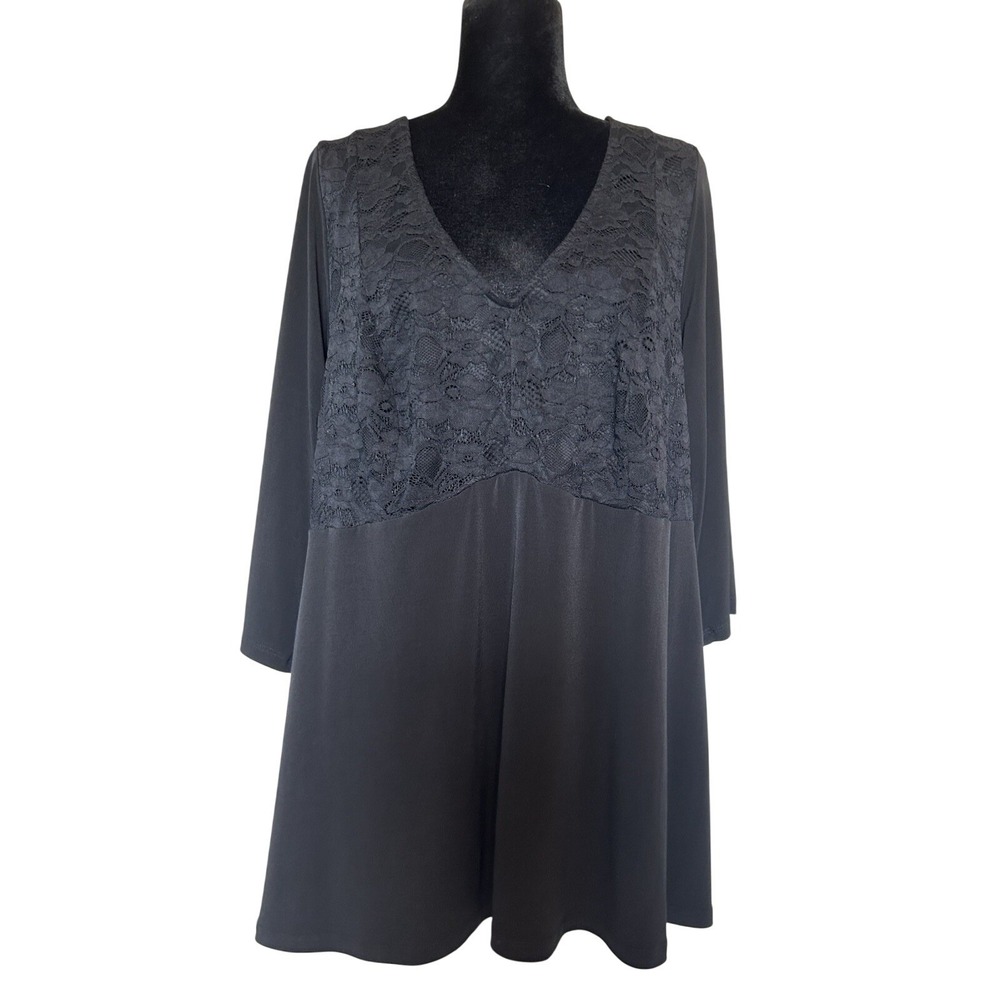 Torrid Black Lace Babydoll Top Blouse Size 3X